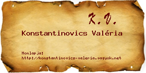 Konstantinovics Valéria névjegykártya